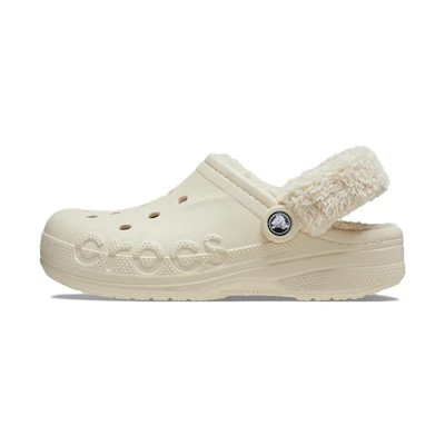 Crocs Baya Lined Fuzz Strap Clogs 'White'