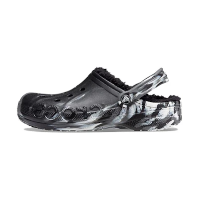 Crocs Baya Lined Marbled Clogs 'Black Silver'