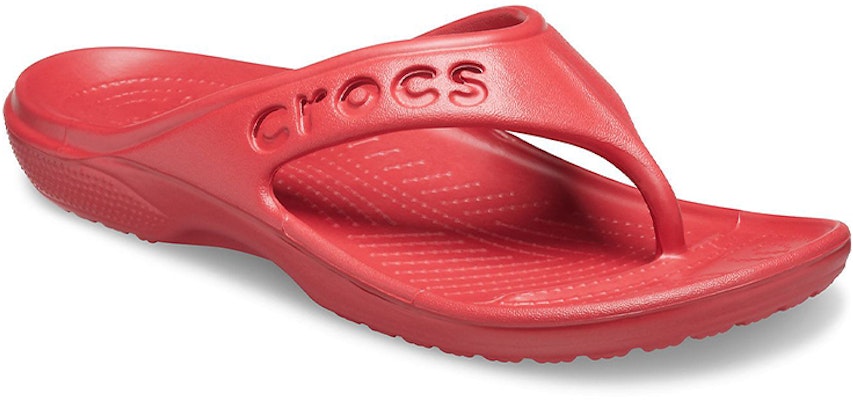 Crocs Baya 簡約休閒平底人字拖鞋 辣椒紅 Lookbook Crocs Baya 簡約休閒平底人字拖鞋 辣椒紅