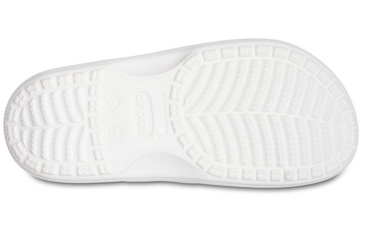 Sizing Crocs Baya 簡約休閒一字型涼拖鞋 白色