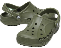 Shop Crocs卡駱馳 Baya 平底鞋 舒適防滑耐磨 洞洞鞋 男女同款 綠色