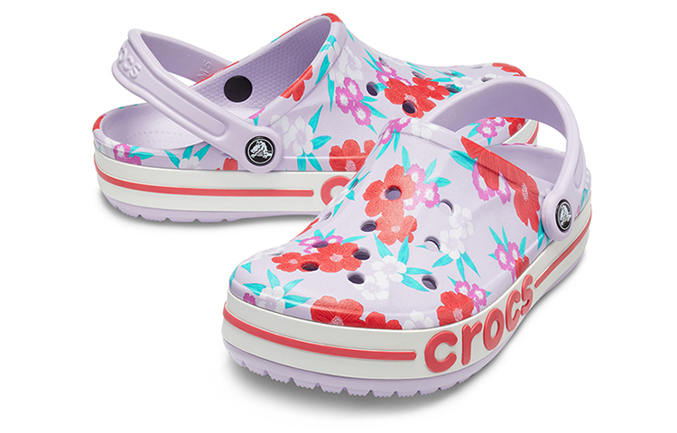 Shop Crocs Bayaband 'Ungu Muda Motif Bunga' 205840-5PF