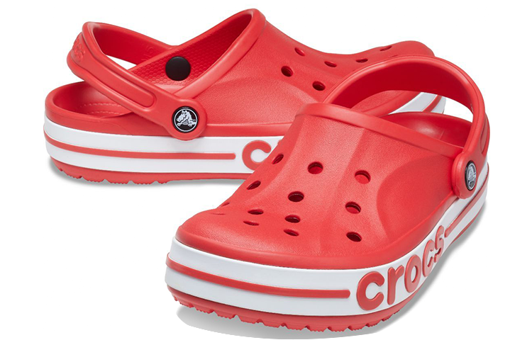 Shop Crocs卡駱馳 Bayaband 耐磨舒適洞洞運動涼鞋 紅