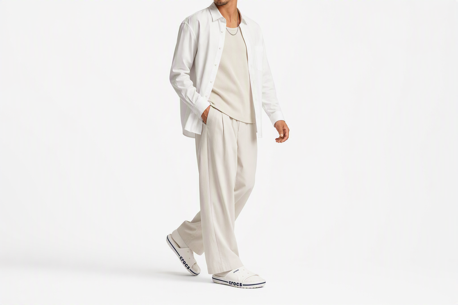 Order Crocs 白色 Bayaband 洞洞鞋 男女拖鞋 205392-126