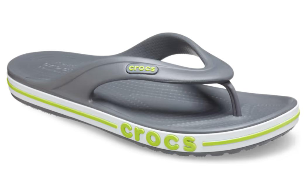 Order Crocs卡駱馳 圓頭平底徽標人字拖鞋 男女同款 灰綠色