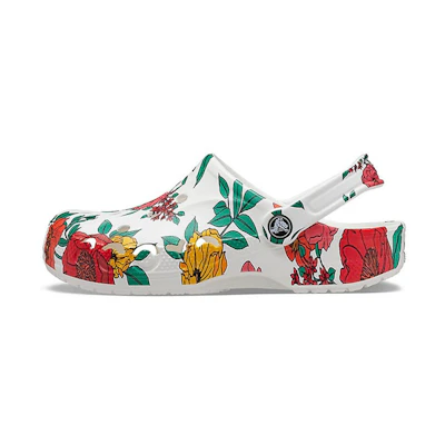 Crocs Beach White Flowers Sandals 'White Red Green'
