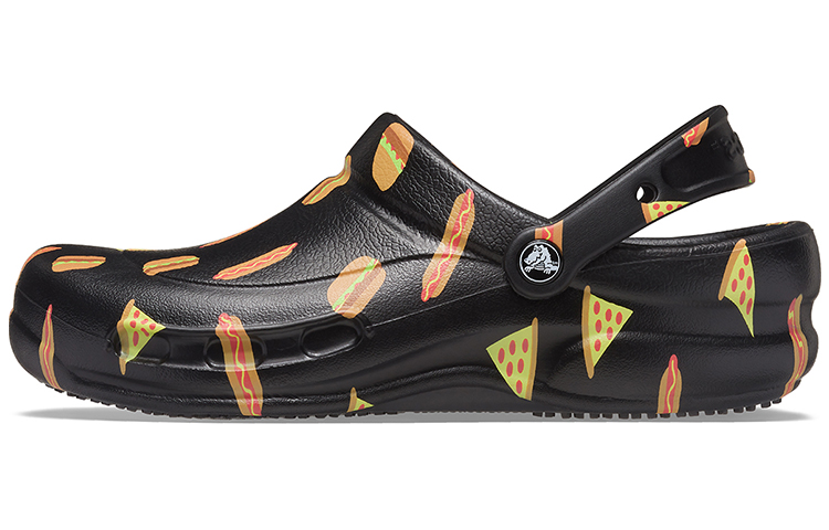 Crocs Bistro Graphic Clog Stylish Casual Black Sandals 204044-0FN