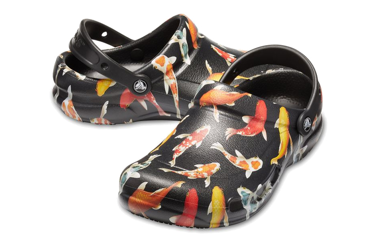 Shop Crocs Bistro Grafis Klom 'Hitam Multi' 204044-0S3