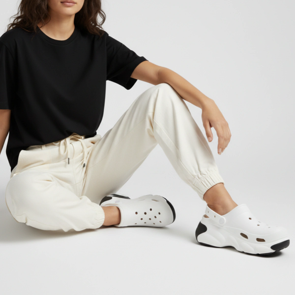 Crocs Bubble Crush Clog White Black