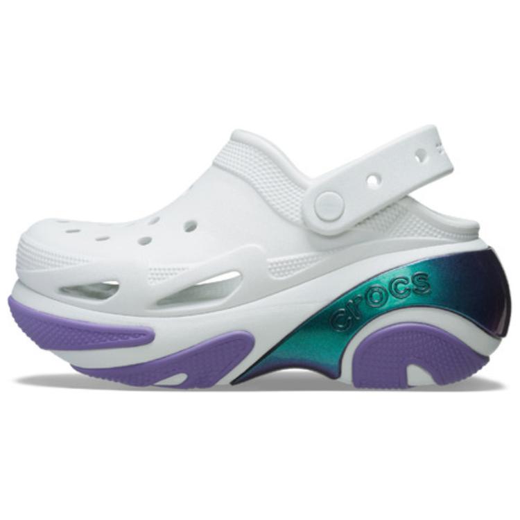 Crocs Bubble Crush Reflector White Purple Clogs Comfortable Daily Wear 210743-1NK