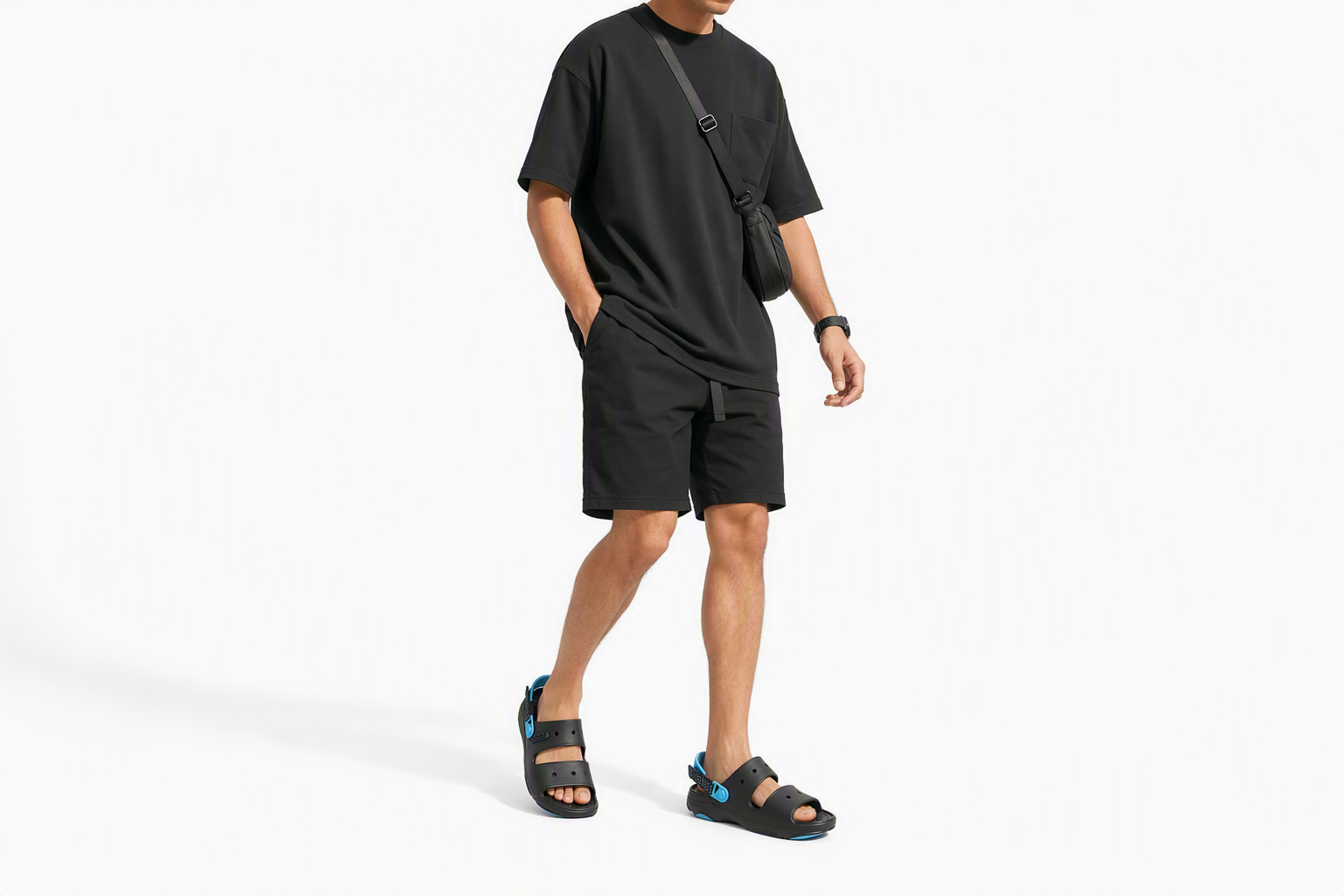 Order Crocs卡駱馳 All-Terrain Sandal 輕盈舒適運動涼鞋 黑藍