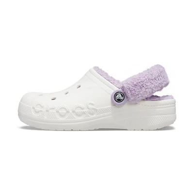 Crocs Classic Baya Lined Fuzz-Strap Clog 'White Lila'