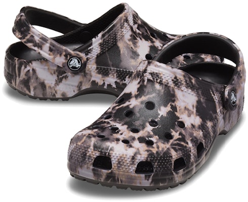 Crocs Classic Bleach Dye Clogs 'Black White' 207326-001 Shop Crocs Classic Bleach Dye Clogs 'Black White' 207326-001