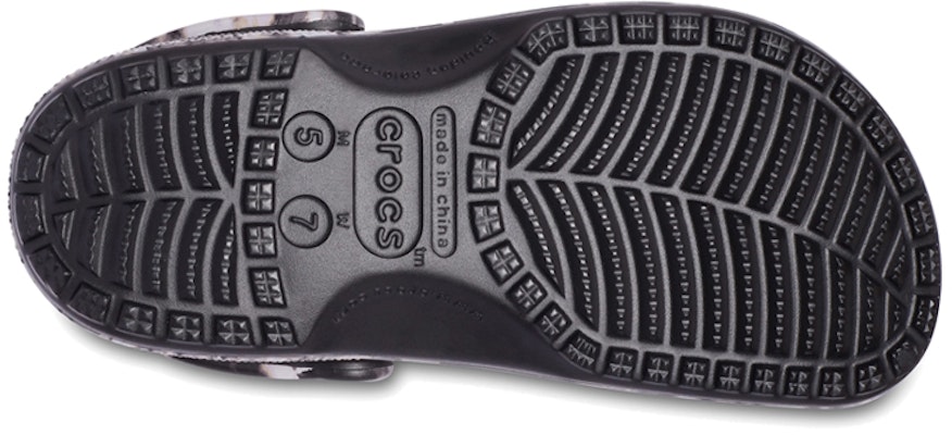 Crocs Classic Bleach Dye Clogs 'Black White' 207326-001 Details for Crocs Classic Bleach Dye Clogs 'Black White' 207326-001