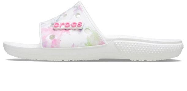 Crocs卡駱馳 舒適輕便漂染印花休閒拖鞋 白色 Buy Crocs卡駱馳 舒適輕便漂染印花休閒拖鞋 白色