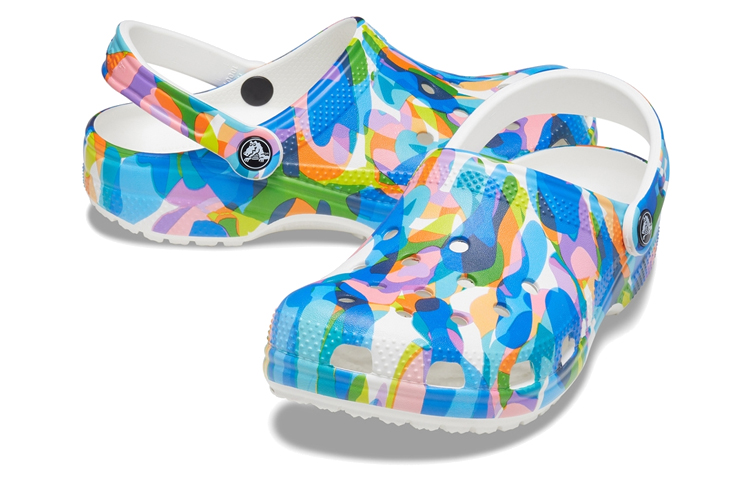 Shop Crocs Classic Bubble Block Clogs 'Biru Pelbagai' 207298-94S