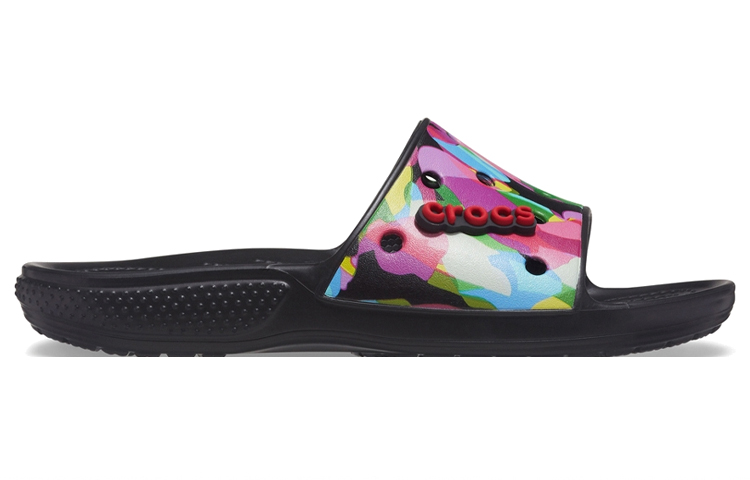 Order Crocs Classic Bubble Block Slides 'Hitam Multi' 207408-0C4