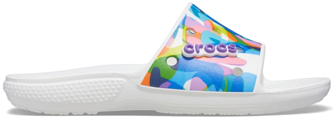 Crocs 舒適透氣 輕便泡泡迷彩印花拖鞋 白色 Order Crocs 舒適透氣 輕便泡泡迷彩印花拖鞋 白色