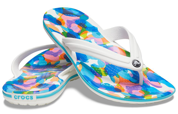 Shop Crocs Classic Bubble Block Slides ''Weiß Multi'' 207615-94S