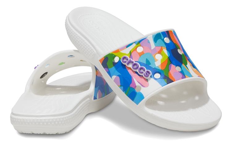 Shop Selipar Crocs Classic Bubble Block 'Putih Multi' 207408-94S