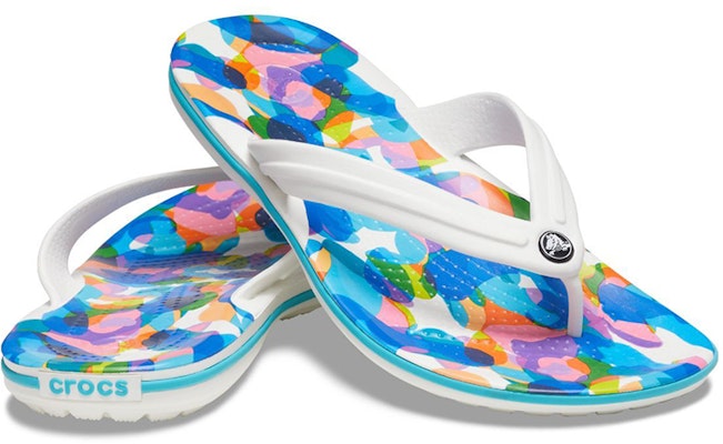 Crocs卡駱馳 Crocband 休閒拖鞋 白藍 Shop Crocs卡駱馳 Crocband 休閒拖鞋 白藍