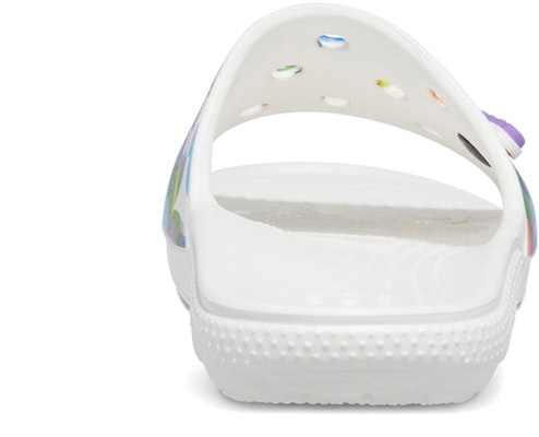 Crocs 舒適透氣 輕便泡泡迷彩印花拖鞋 白色 Details for Crocs 舒適透氣 輕便泡泡迷彩印花拖鞋 白色