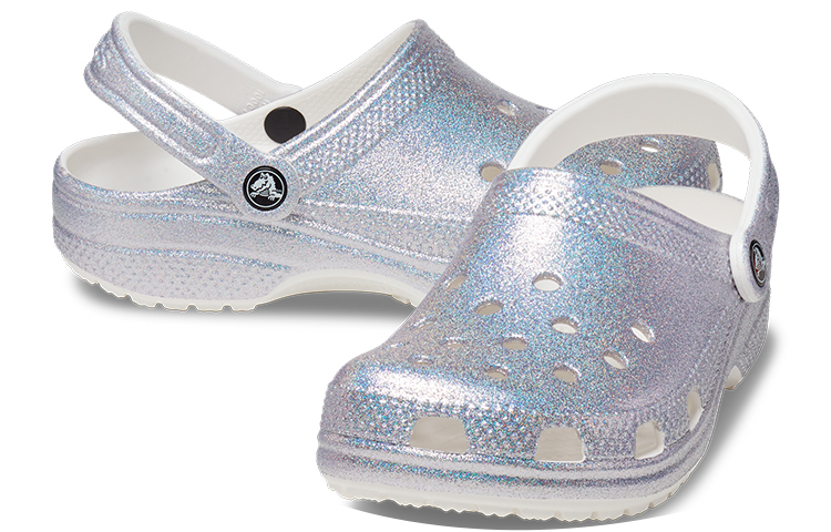Shop Crocs Classic Casual Unisex Metallic Silver Pink Sandals 207551-90H