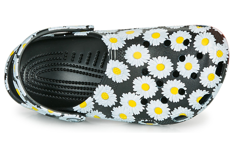 Lookbook Sandal Unisex Crocs Classic Clo Daisy Cetakan Penuh Hitam 206375-0ZI