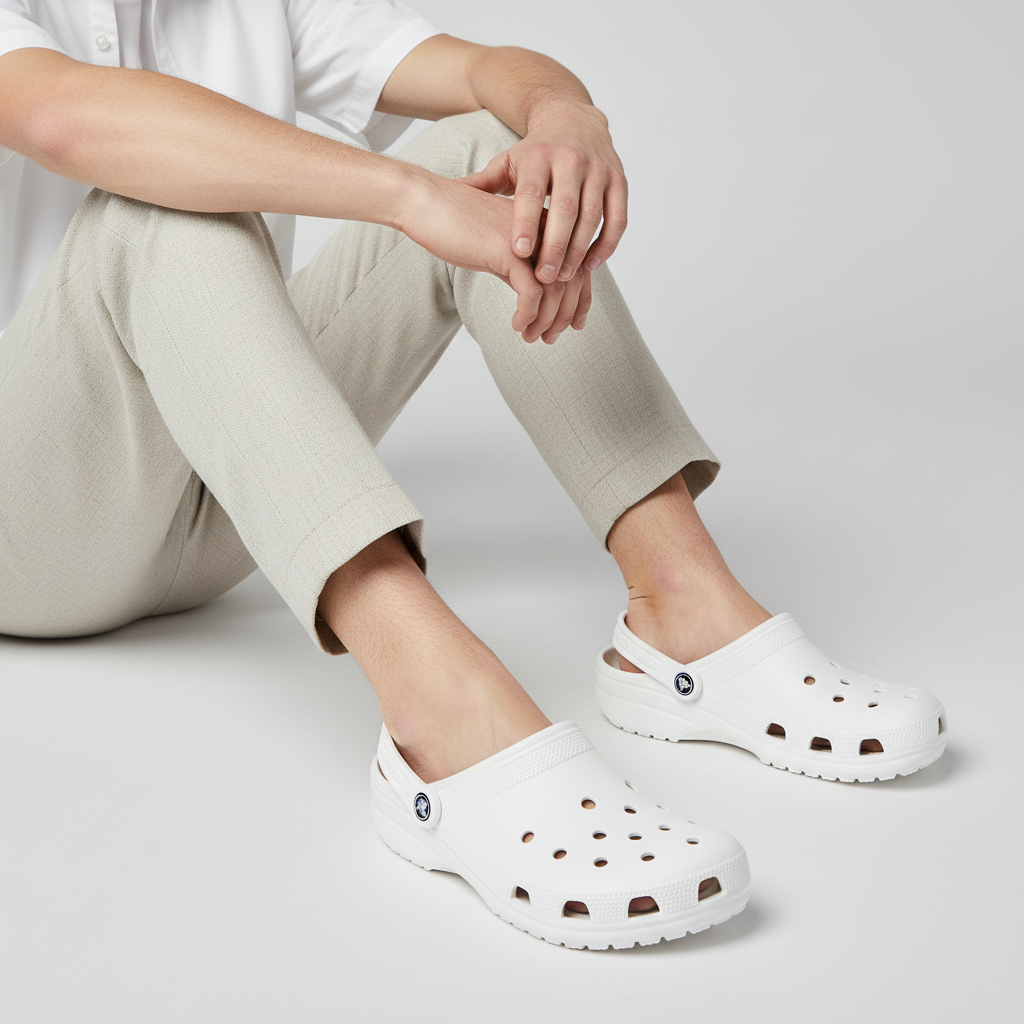 Lookbook Crocs Selipar Klasik 'Putih Klasik' 10001-100