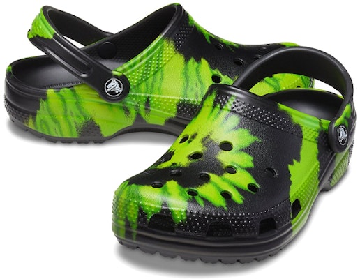 Crocs Classic Clog Tie Dye Black Lime Punch 205453-0GU Shop Crocs Classic Clog Tie Dye Black Lime Punch 205453-0GU