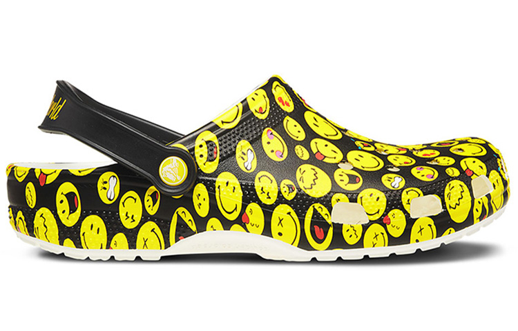Crocs Classic Clog 'Smiley Face Black Yellow' 圖 2