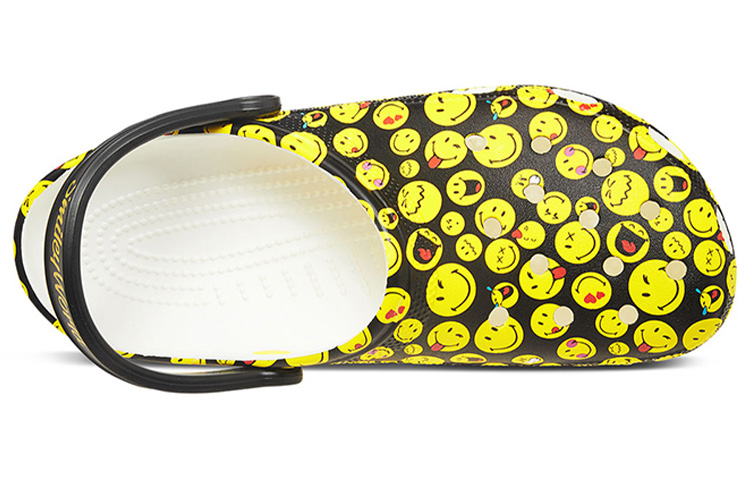 Crocs Classic Clog 'Smiley Face Black Yellow' 圖 4