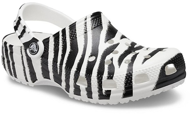 Crocs Classic Clog animal Printing Beach Sandals Black White 206676-1DE Order Crocs Classic Clog animal Printing Beach Sandals Black White 206676-1DE