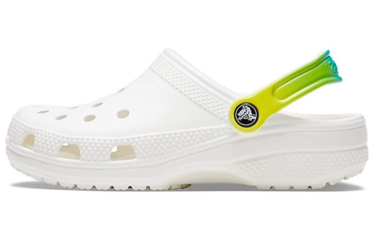 Crocs Classic Clog Beach Sandals White Gradient Green