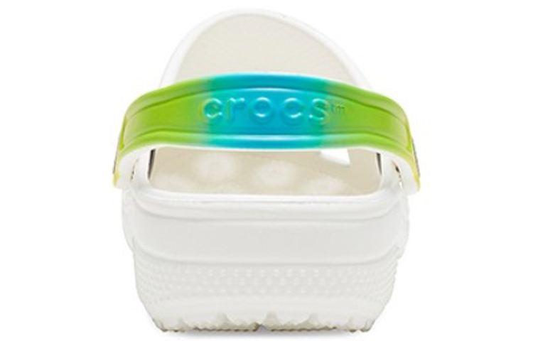 Crocs Classic Clog Beach Sandals White Gradient Green 圖 4