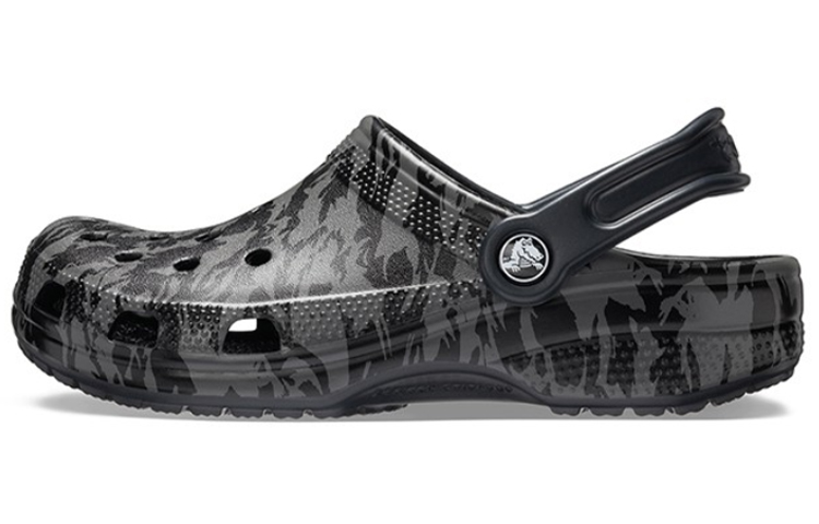 Crocs Classic Clog Camouflage Printing Beach Sandals Black Unisex