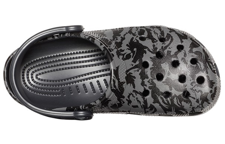 Crocs Classic Clog Camouflage Printing Beach Sandals Black Unisex 圖 3