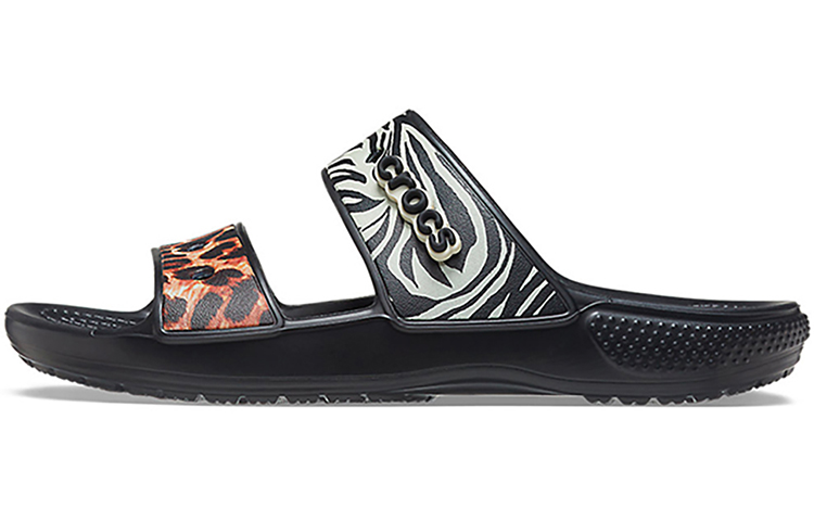 Crocs Classic Clog Cozy Unisex Black Multi-Color Slippers 'Black' 207847-0C4