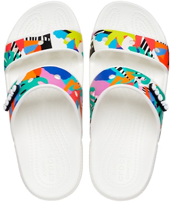Crocs Classic Clog Cozy Unisex White Multi-Color Slippers 'White' 207856-94S Shop Crocs Classic Clog Cozy Unisex White Multi-Color Slippers 'White' 207856-94S