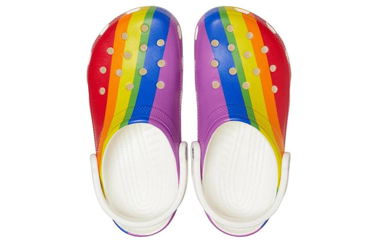 Shop Crocs Classic Clog Lightweight Breathable Unisex Rainbow Sandals 206360-93R