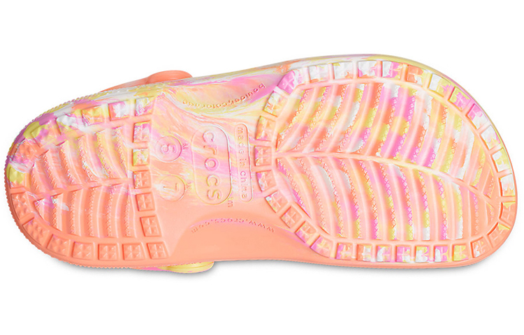 Crocs Classic Clog Marble Beach Sports Unisex Red Multi-Color Sandals 'Red' 圖 6