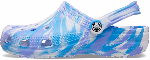 Crocs Classic Clog Marble Beach Sports Unisex White Blue Sandals 'White Blue' 206867-1FK Crocs Classic Clog Marble Beach Sports Unisex White Blue Sandals 'White Blue' 206867-1FK