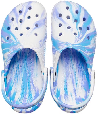 Crocs Classic Clog Marble Beach Sports Unisex White Blue Sandals 'White Blue' 206867-1FK Shop Crocs Classic Clog Marble Beach Sports Unisex White Blue Sandals 'White Blue' 206867-1FK