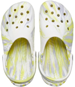 Crocs经典大理石沙滩运动男女白灰色拖鞋 '白灰' 206867-1FJ Shop Crocs经典大理石沙滩运动男女白灰色拖鞋 '白灰' 206867-1FJ