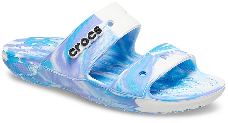 Crocs Classic Clog Marble Beach Unisex White Blue Slippers 'White Blue' 207701-1FK Lookbook Crocs Classic Clog Marble Beach Unisex White Blue Slippers 'White Blue' 207701-1FK