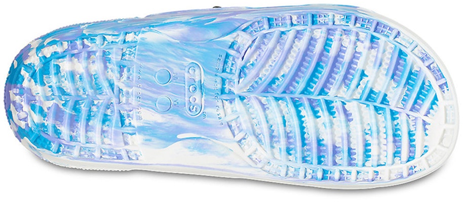 Crocs Classic Clog Marble Beach Unisex White Blue Slippers 'White Blue' 207701-1FK Details for Crocs Classic Clog Marble Beach Unisex White Blue Slippers 'White Blue' 207701-1FK