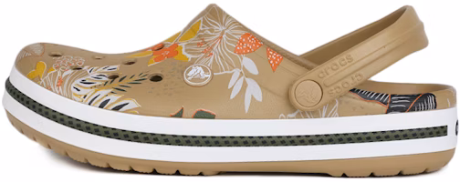 Crocs Classic Clog Pattern Beach Shoe Brown Yellow Unisex 'Brownyellow White' 206397-25W Crocs Classic Clog Pattern Beach Shoe Brown Yellow Unisex 'Brownyellow White' 206397-25W