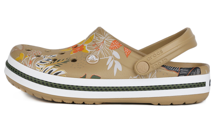 Crocs Classic Clog Pattern Beach Shoe Brown Yellow Unisex 'Brownyellow White' 206397-25W