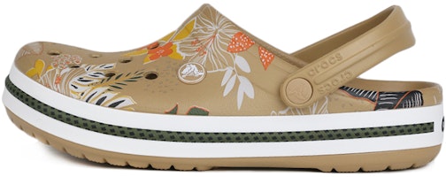 Crocs Classic Clog Pattern Beach Shoe Brown Yellow Unisex 'Brownyellow White' 206397-25W Crocs Classic Clog Pattern Beach Shoe Brown Yellow Unisex 'Brownyellow White' 206397-25W