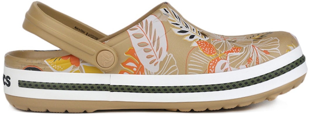 Crocs Classic Clog Pattern Beach Shoe Brown Yellow Unisex 'Brownyellow White' 206397-25W Order Crocs Classic Clog Pattern Beach Shoe Brown Yellow Unisex 'Brownyellow White' 206397-25W
